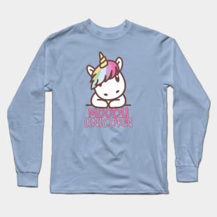 Moody unicorn - Cute little unicorn with a cool attitude! - Available in stickers, clothing, etc Long Sleeve T-Shirt